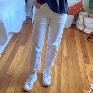 Everlane white straight leg crop pants